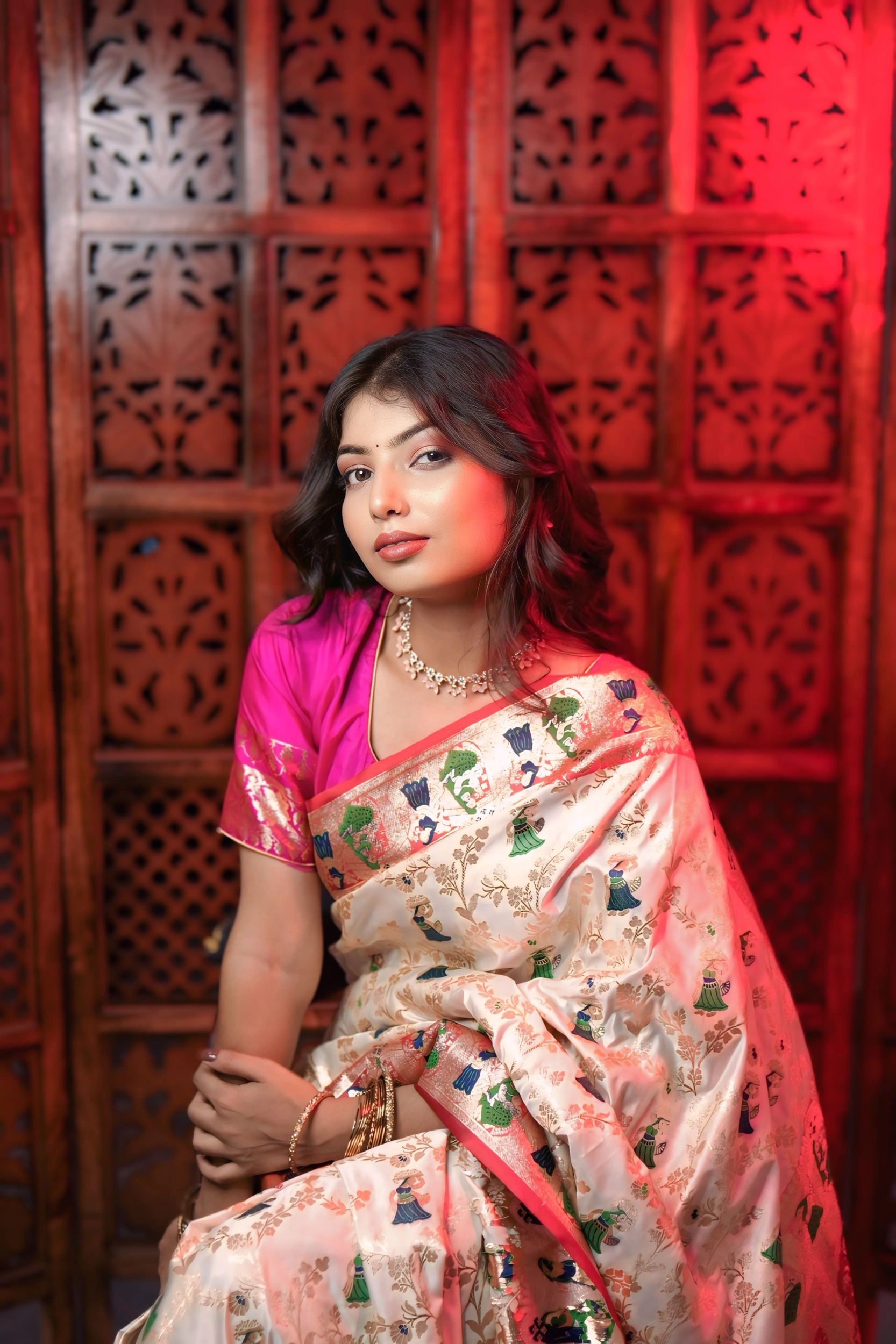 TanaBana Fashion Edit - Premium Banarasi Silk Saree with Traditional Weaving – Festive & Wedding Collection”